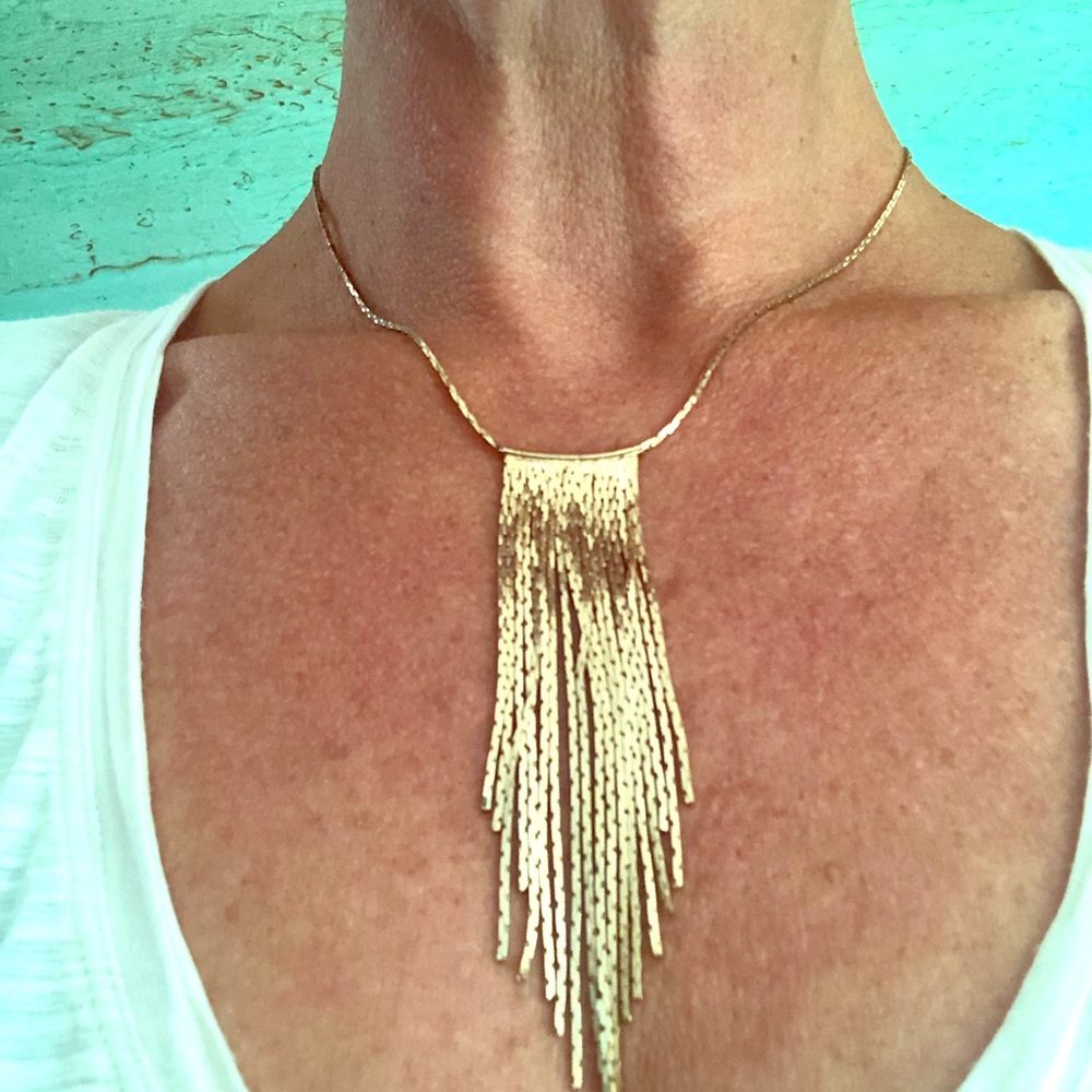 Gold waterfall necklace